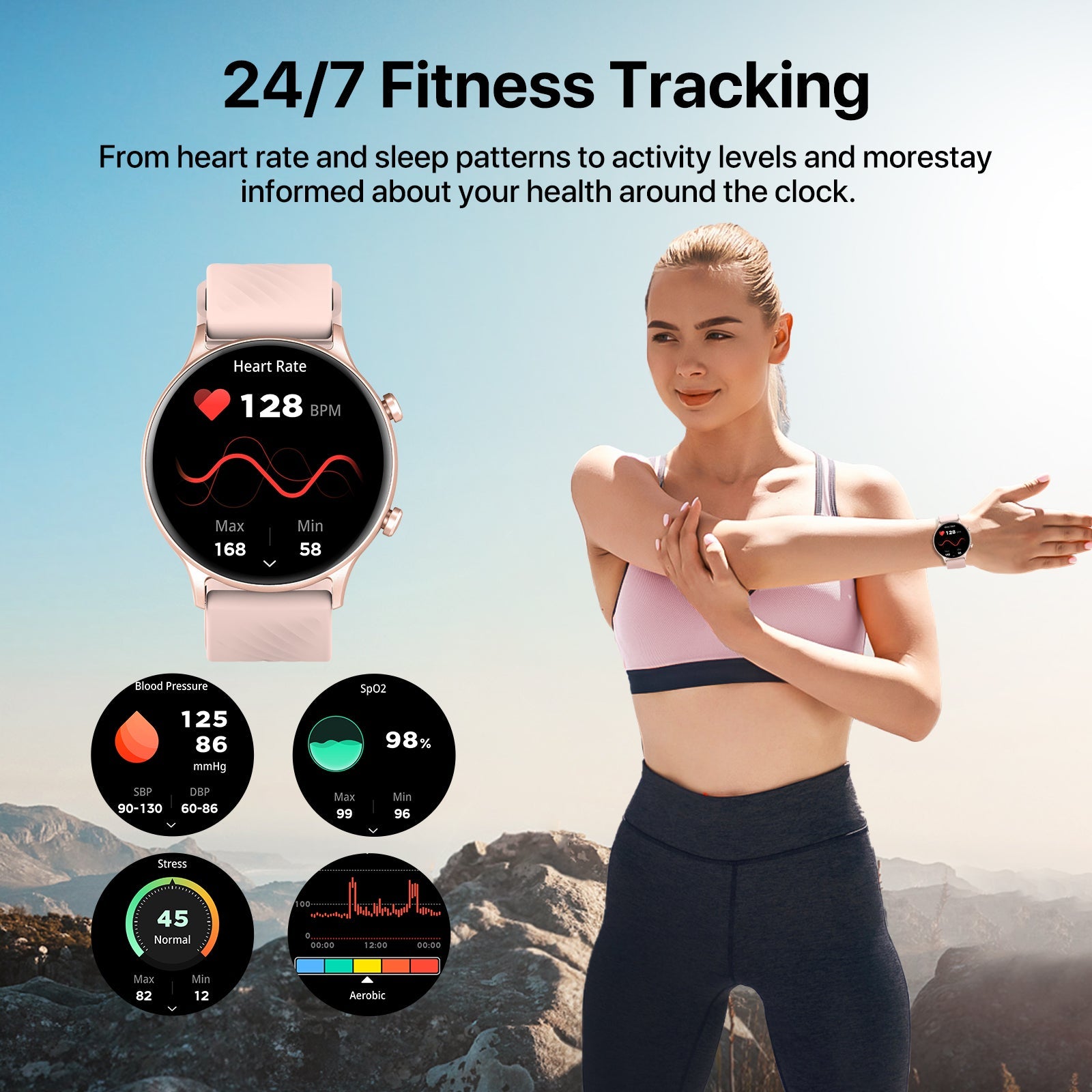 A2 Pro Smartwatch Pink - WalkerFit Smart Watch