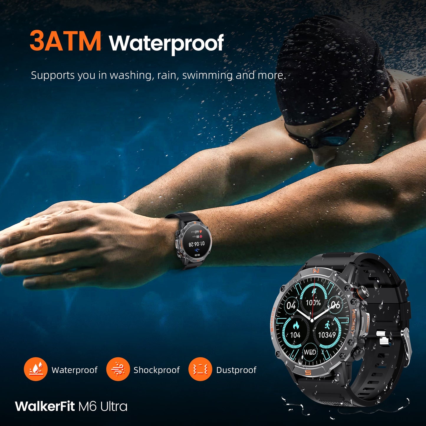 M6 Ultra Smartwatch Black - WalkerFit Smart Watch