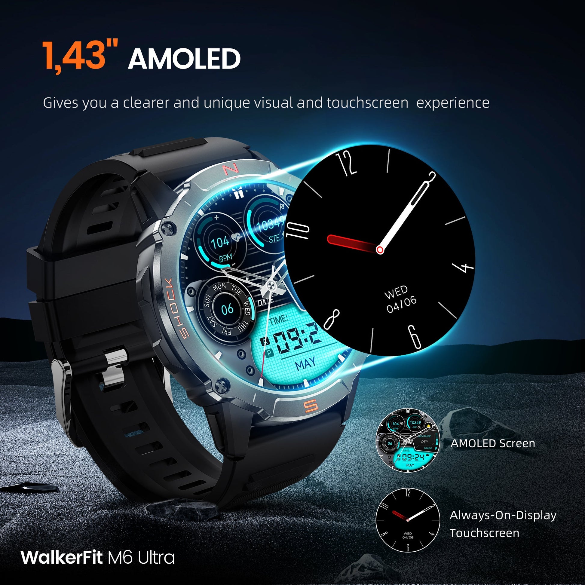 M6 Ultra Smartwatch Black - WalkerFit Smart Watch